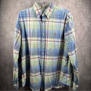 Ralph Lauren Men’s Large Multicolor Cotton‎ LS Button Down Shirt Spring Colors